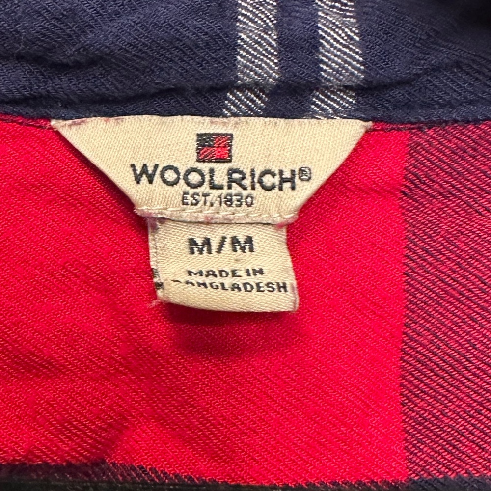 Woolrich Button Down Plaid Shirt Size Medium - Picture 3 of 6